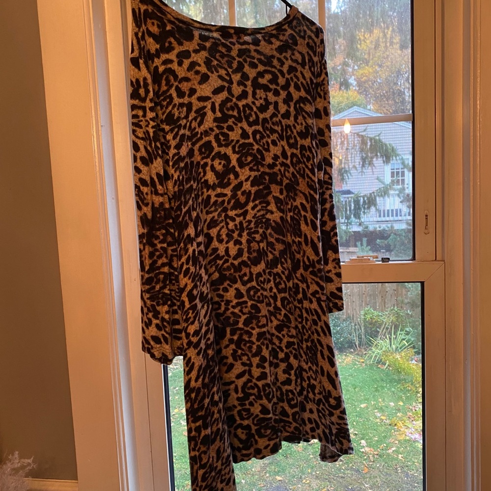 Soft warm leopard print dress
